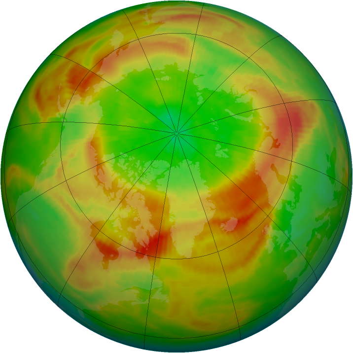 Arctic ozone map for 02 April 1990